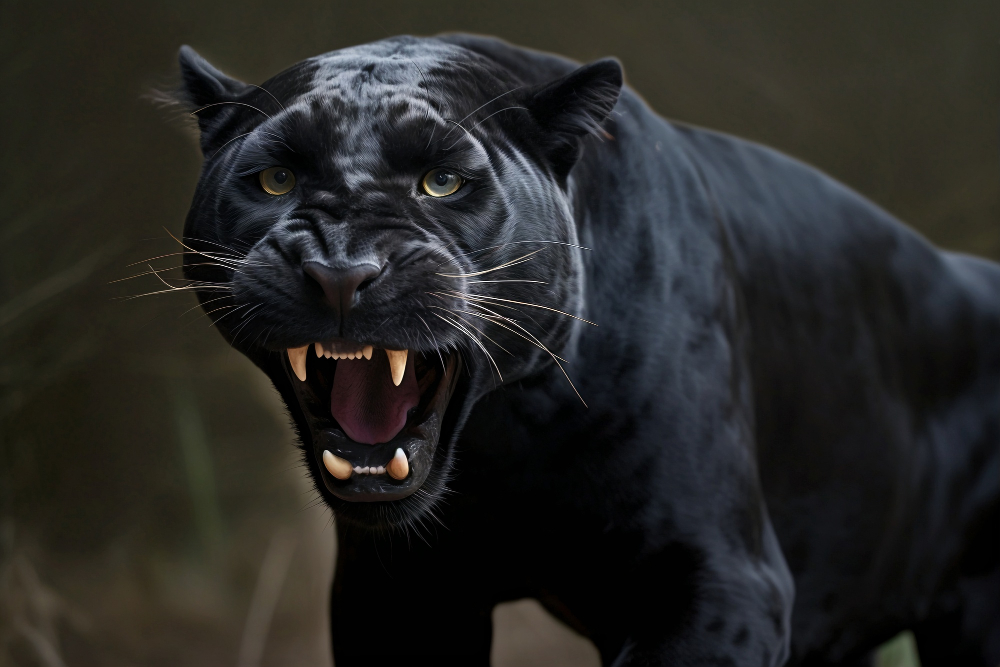 Jaguar (panthère) noir plus rare et présent en Asie et en Amérique du Sud